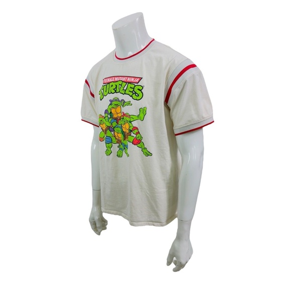 Nickelodeon Teenage Mutant Ninja TurtlesT Shirt Cream Mens XL fits like a Large - Picture 1 of 9